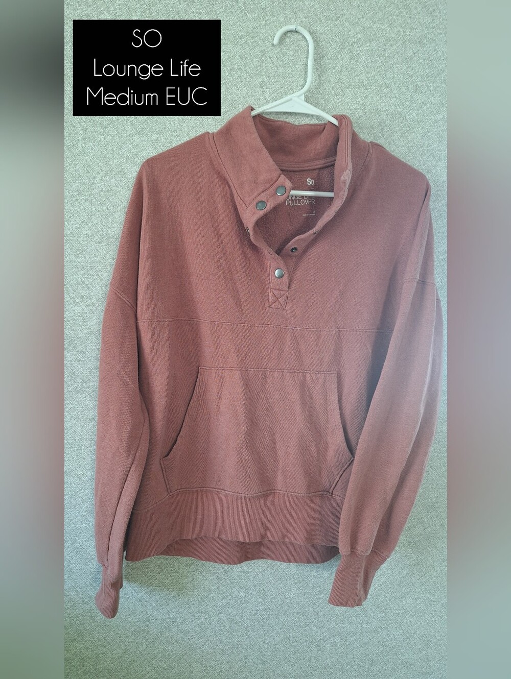 SO Lounge Life Zip Collar Pullover Medium